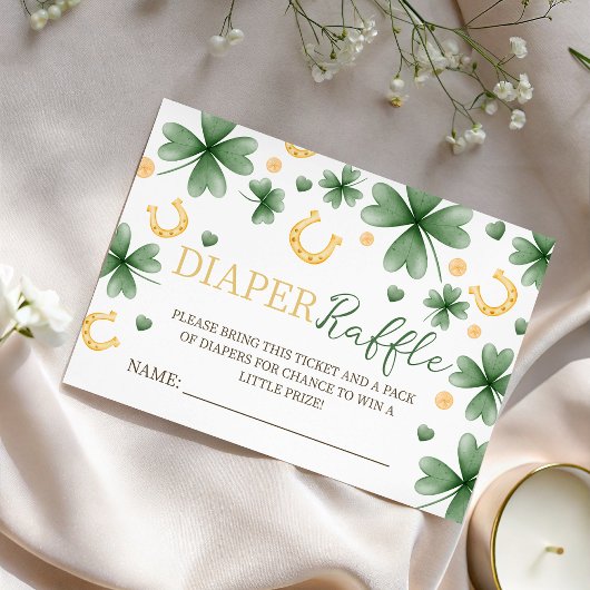 Carte D'accompagnement Lucky Charm Diaper Raffle Insert