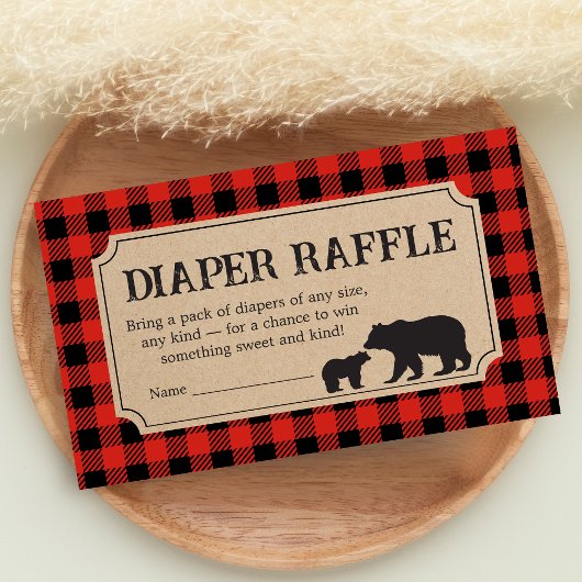 Carte D'accompagnement Lumberjack Bear Baby Shower Diaper Raffle