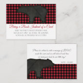 Carte D'accompagnement Lumberjack Plaid Bear Boy Shower Apportez un livre (Devant / Derrière)