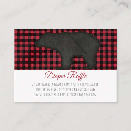 Carte D'accompagnement Lumberjack Plaid Ours Noir Bébé Garçon Déchets Raf (Devant)