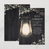Carte D'accompagnement Lumière de gypsophile à lanterne rustique pour mar (Devant / Derrière)