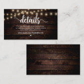 Carte D'accompagnement Lumières à chaînes de pays rustiques, détails du M (Devant / Derrière)