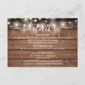 Carte D'accompagnement Lumières à cordes de bois rustique Détails du Mari (Devant)