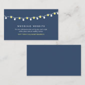Carte D'accompagnement Lumières à cordes modernes, site Web Mariage jaune (Devant / Derrière)