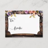 Carte D'accompagnement Lumières Bois Fleurs Boho Afficher la Fête des mar (Dos)