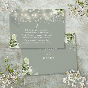 Carte D'accompagnement Lumières de Chaîne de Verdure de Sauge Mariage de