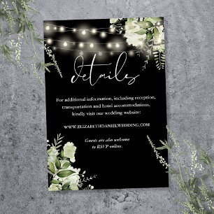 Carte D'accompagnement Lumières de Chaîne Florale de Verdure Détails de M