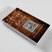 Carte D'accompagnement Lumières de Chaîne Rustiques & Code QR de Réponse