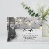 Carte D'accompagnement Lumières de mariage d'arbre d'hiver argentées rust (Debout devant)