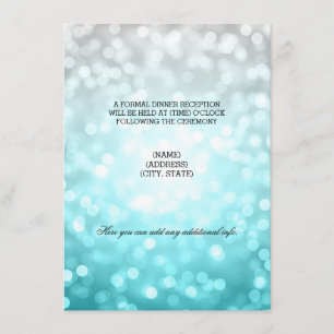 Carte D'accompagnement Lumières de mariage de plage ombrées scintillantes