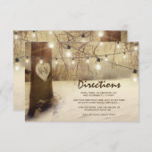 Carte D'accompagnement Lumières de Noël pour arbre rustique en hiver, ins (Devant / Derrière)