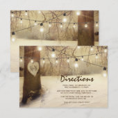 Carte D'accompagnement Lumières de Noël pour un Arbre Rustique de Mariage (Devant / Derrière)
