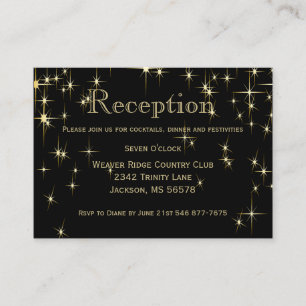 Carte D'accompagnement Lumières des étoiles chiques de noir et d'or -
