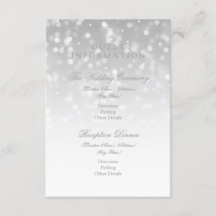 Carte D'accompagnement Lumières d'étincelle de Bokeh d'argent de