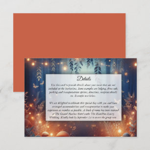 Carte D'accompagnement Lumières Féeriques et Mariage Magique en Forêt au