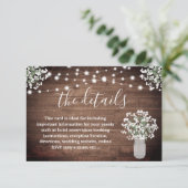 Carte D'accompagnement Lumières Florales Rustiques en Pot Mason pour Mari (Debout devant)