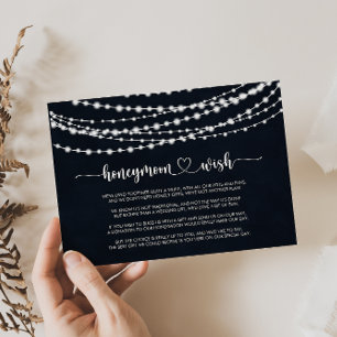 Carte D'accompagnement Lumières Guinguette Rustiques Vœu de Lune de Miel 
