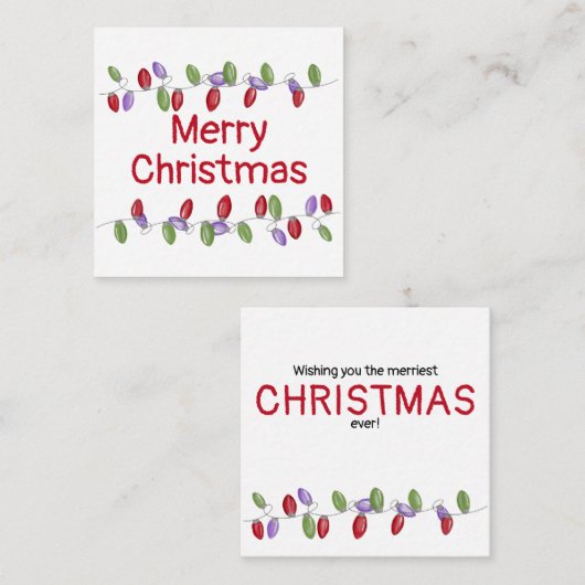 Carte D'accompagnement Luminaire de Noël Vintage (Devant / Derrière)