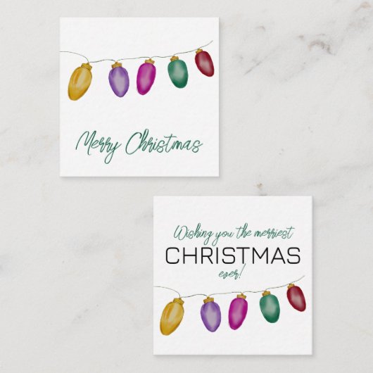 Carte D'accompagnement Luminaire de Noël Vintage (Devant / Derrière)