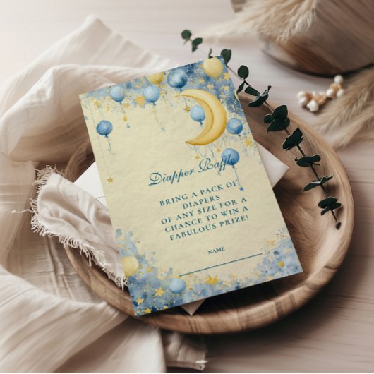 Carte D'accompagnement Lune céleste et étoiles Diapper Raffle