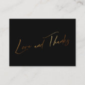Carte D'accompagnement Lune de miel Souhaite moderne Gold Mariage écritur (Dos)