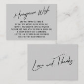 Carte D'accompagnement Lune de miel Souhaite une écriture manuscrite mode (Devant / Derrière)