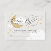 Carte D'accompagnement Lune et étoiles Grey Diaper Raffin Baby shower (Devant)