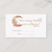 Carte D'accompagnement Lune florale d'or devinez combien de bonbons (Devant)