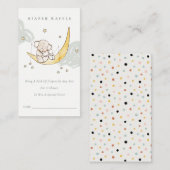 Carte D'accompagnement Lune Star Elephant Bunny Déchets Baby shower de tr (Devant / Derrière)