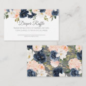 Carte D'accompagnement Lush Magnolia Floral Navy Blue Pink Diaper Raffin (Devant / Derrière)