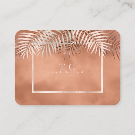 Carte D'accompagnement Lush Palm Leaf Mariage Website Terra Cotta ID956 (Devant)