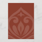 Carte D'accompagnement Lush Sienna Damask Mariage élégant Détails (Dos)