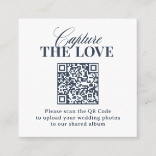 Carte D'accompagnement Luxe Bleu Nuit Code QR de mariage Capturer l'Amo