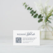 Carte D'accompagnement Luxe Bleu Nuit | Code QR du site Web de mariage (Debout devant)