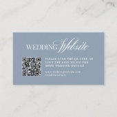 Carte D'accompagnement Luxe Bleu Poussiéreux | Code QR du site Web de mar (Devant)