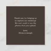Carte D'accompagnement Luxe Brun | Code QR de mariage Capturer l'Amour (Dos)