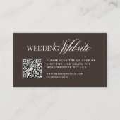 Carte D'accompagnement Luxe Brun | Code QR du site Web de mariage (Devant)