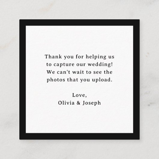 Carte D'accompagnement Luxe classique | Le Mariage de code QR capte l'amo (Dos)