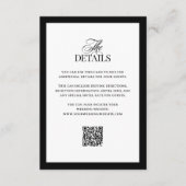 Carte D'accompagnement Luxe classique | QR Code Mariage Détails de l'invi (Devant)