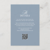 Carte D'accompagnement Luxe Dusty Blue | QR Code Wedding Guest Details (Devant)