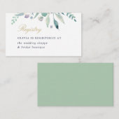 Carte D'accompagnement Luxe Floral Fête des mariées Registry (Devant / Derrière)