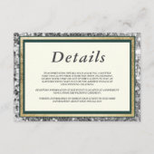 Carte D'accompagnement Luxe ivoire or argent forêt verte Détails (Devant)