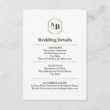 Carte d'Accompagnement Luxe Monogramme Impériale