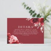 Carte D'accompagnement Luxe Radiance Ruby Red Roses Bloom Détails du Mari (Debout devant)