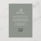 Carte D'accompagnement Luxe Sage Green | QR Code Mariage Détails de l'inv (Devant)