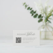 Carte D'accompagnement Luxe Vert Sage Clair | Code QR du site web mariage (Debout devant)