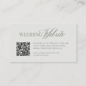 Carte D'accompagnement Luxe Vert Sage Clair | Code QR du site web mariage (Devant)