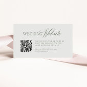 Carte D'accompagnement Luxe Vert Sage Clair | Code QR du site web mariage