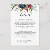Carte D'accompagnement Luxe Whimsical Boho Floral Détails du Mariage (Devant)