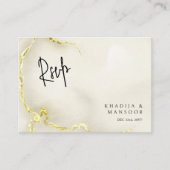 Carte D'accompagnement Luxueux Marbre Or Texture QR code Mariage RSVP (Devant)